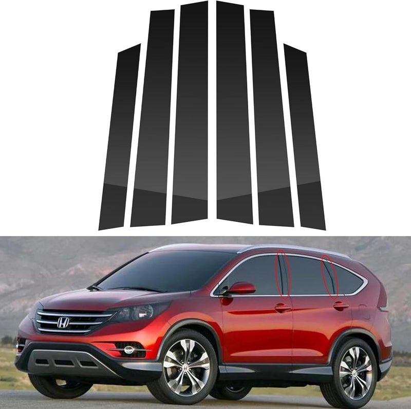 BASIKER 6 Pcs Compatible withHonda CR-V 2007-2011 Door Window Trim Anti Scratch Stickers Door Pillar Moldings - Image 1